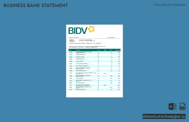 Geschäftsbericht der Bank für Investitionen und Entwicklung Vietnams (BIDV) – Beispiel-Word- und PDF-Datei (Vorschau)